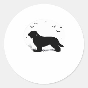 Briard Dog � Halloween Moon Silhouette Oversized T Classic Round Sticker