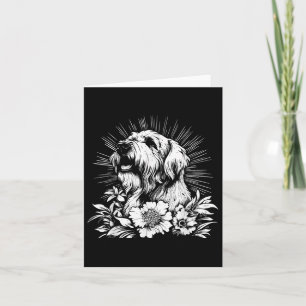 Briard Dog Lover Retro Style Tattoo _1  Card