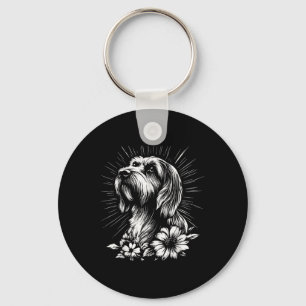 Briard Dog Lover Retro Style Tattoo  Key Ring