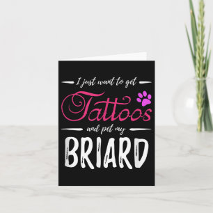Briard Dog Lover Tattoo Funny Dog Mum Gift Idea Card