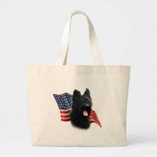 Briard Flag Large Tote Bag