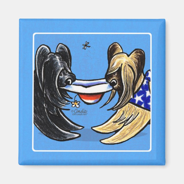 Briard Mad Hatters Off-Leash Art™ Magnet (Front)