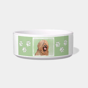 Briard Painting - Cute Original Dog Art Bowl