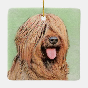 Briard Painting - Cute Original Dog Art Ceramic Ornament