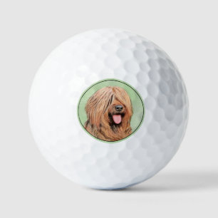 Briard Painting - Cute Original Dog Art Golf Balls
