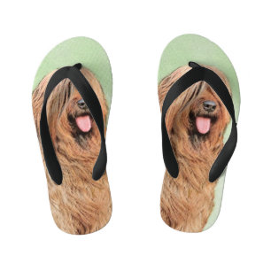 Briard Painting - Cute Original Dog Art Kid's Thongs