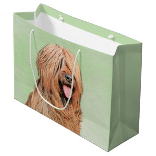 Briard Painting - Cute Original Dog Art Large Gift Bag