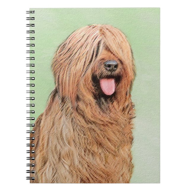 Briard Painting - Cute Original Dog Art Notebook (Front)