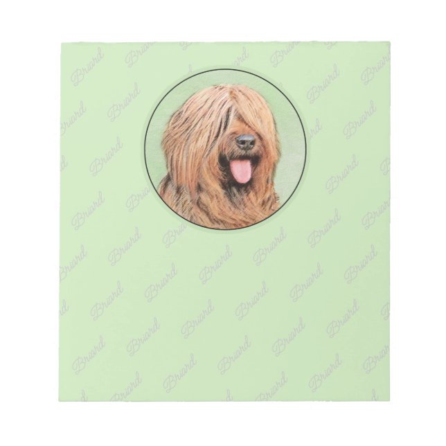 Briard Painting - Cute Original Dog Art Notepad (Front)