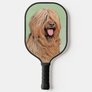 Briard Painting - Cute Original Dog Art Pickleball Paddle