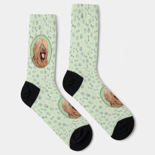 Briard Painting - Cute Original Dog Art Socks