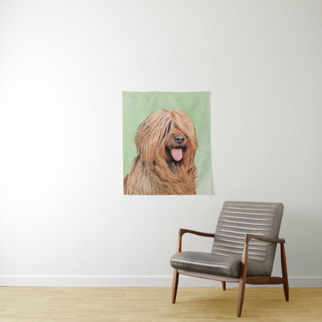 Briard Painting - Cute Original Dog Art Tapestry (In Situ)