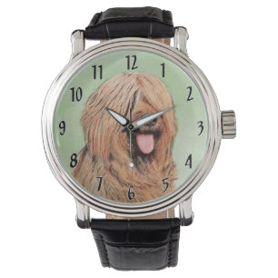 Briard Painting - Cute Original Dog Art Watch