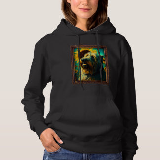 Briard Painting Sunflower Flower Mom Women Floral  Hoodie