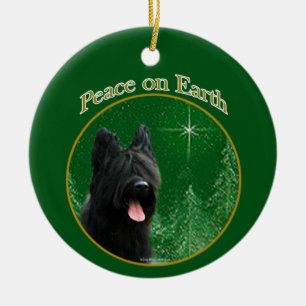 Briard Peace Ceramic Ornament