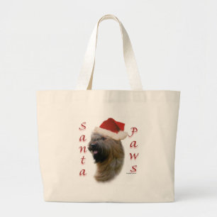 Briard Santa Paws Large Tote Bag