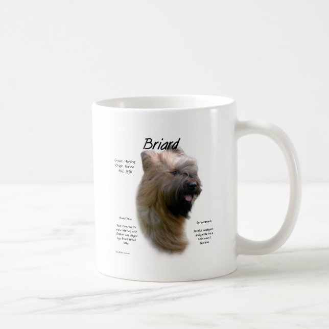 Briard (tawny) History Design Coffee Mug (Right)