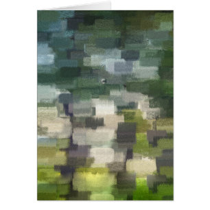 Brick Abstract Summer Green Greeting Card