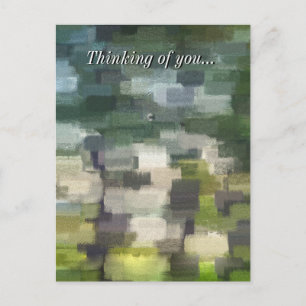 Brick Abstract Summer Green Thinking Of You Postcard