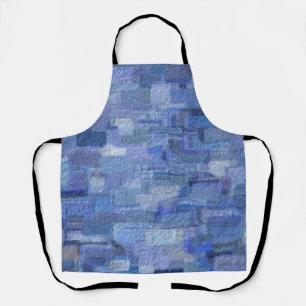 Brick Abstract Winter Blues Apron