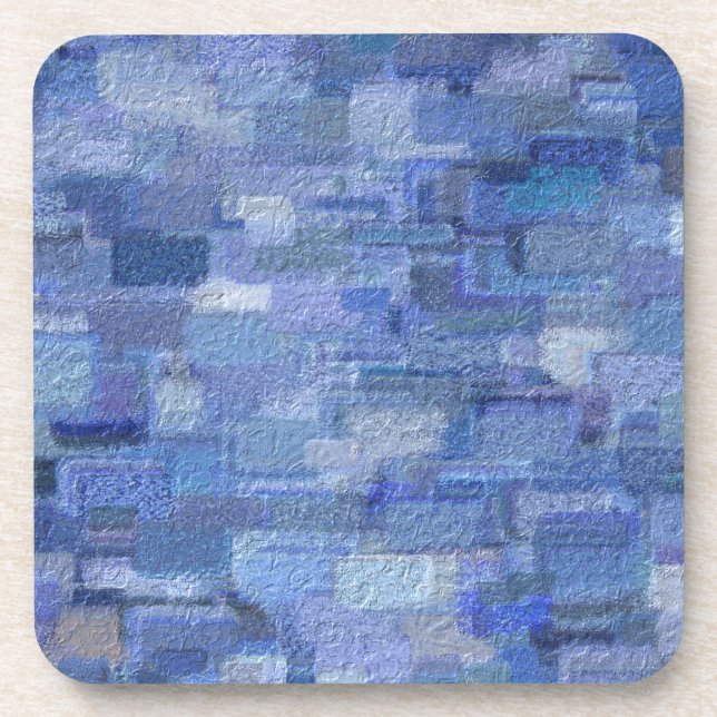 Brick Abstract Winter Blues Coaster (Front)
