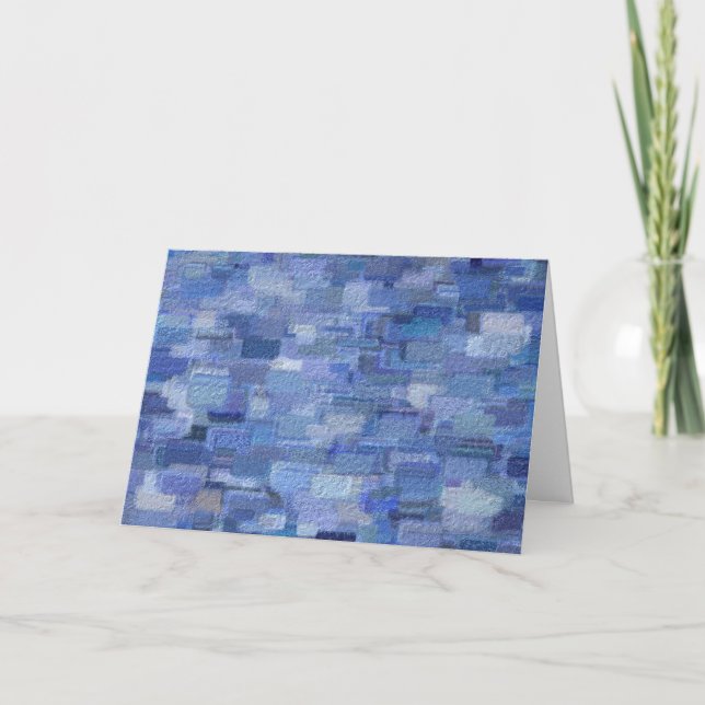 Brick Abstract Winter Blues Greeting Card (Front)