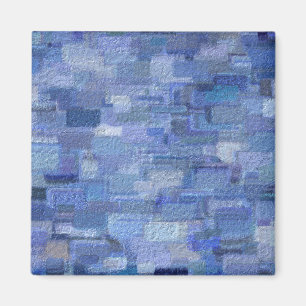 Brick Abstract Winter Blues Magnet