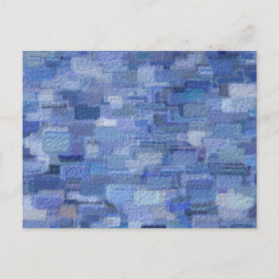 Brick Abstract Winter Blues Postcard