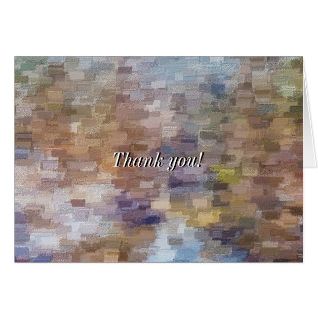 Brick Abstract Winter Fall Thank You Card (Front Horizontal)
