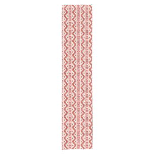 Brick and Cream Ikat, Banded Stripe Short Table Runner
