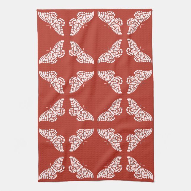 Brick Arts and Crafts Butterflies Tea Towel (Vertical)