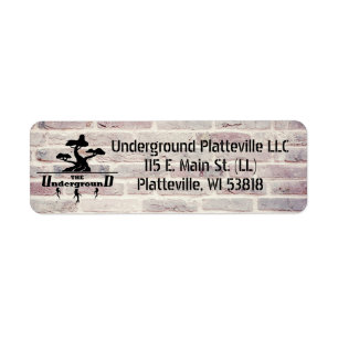 Brick Background Business Logo and address Return Address Label