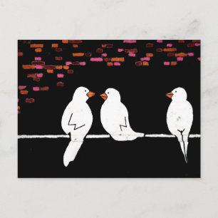 brick bird wall : graffiti wall postcard