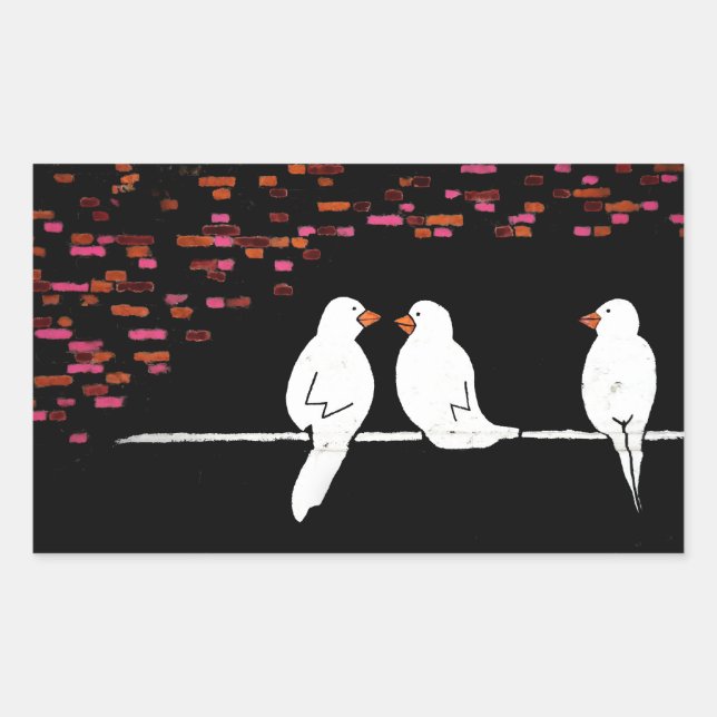 brick bird wall : graffiti wall rectangular sticker (Front)