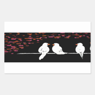 brick bird wall : graffiti wall rectangular sticker