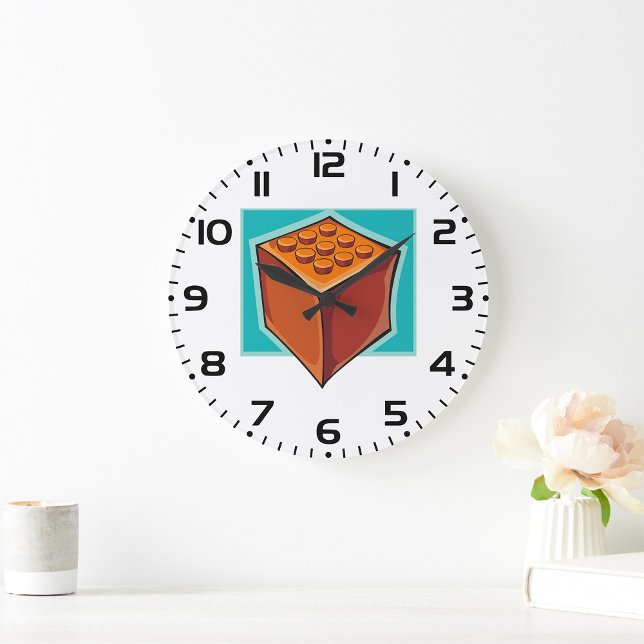 Brick Block Fun Building Toy Large Clock (Creator Uploaded)