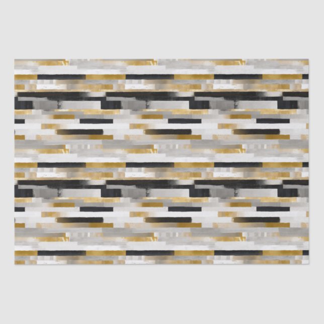 Brick Bond Brushstrokes Geometric Pattern Tissue Paper (Front)