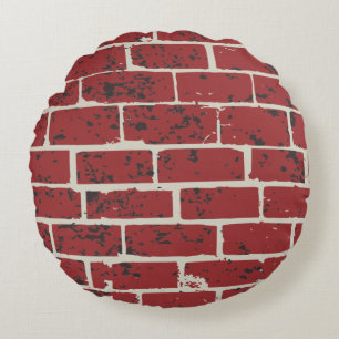 Brick brick tile tile tiled image round cushion
