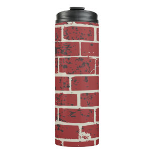 Brick brick tile tile tiled image thermal tumbler