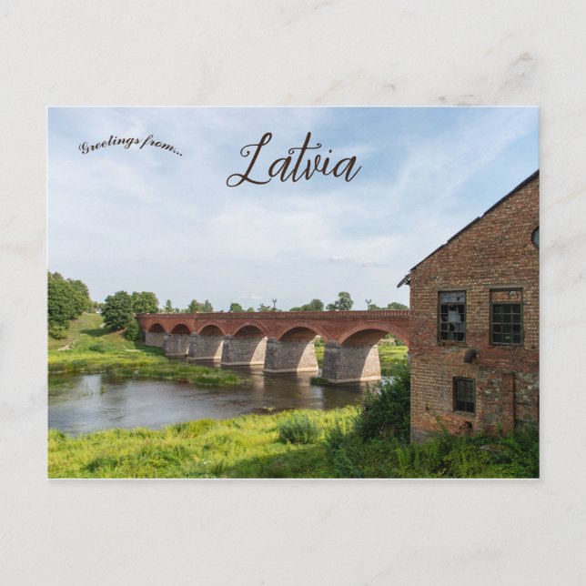 Brick Bridge in Kuldiga Latvia Postcard (Front)