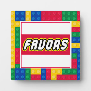 Brick Builder Birthday Party FAVOR SIGN Plaque