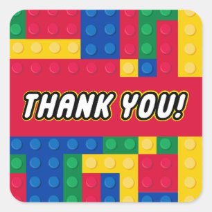 Brick Builder Birthday Party FAVOR STICKER