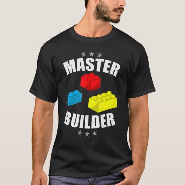 Brick Builder  Blocks Building Master Builder Toys T-Shirt (Front)