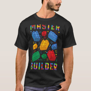 Brick Builder Blocks Master Builder Brick Building T-Shirt
