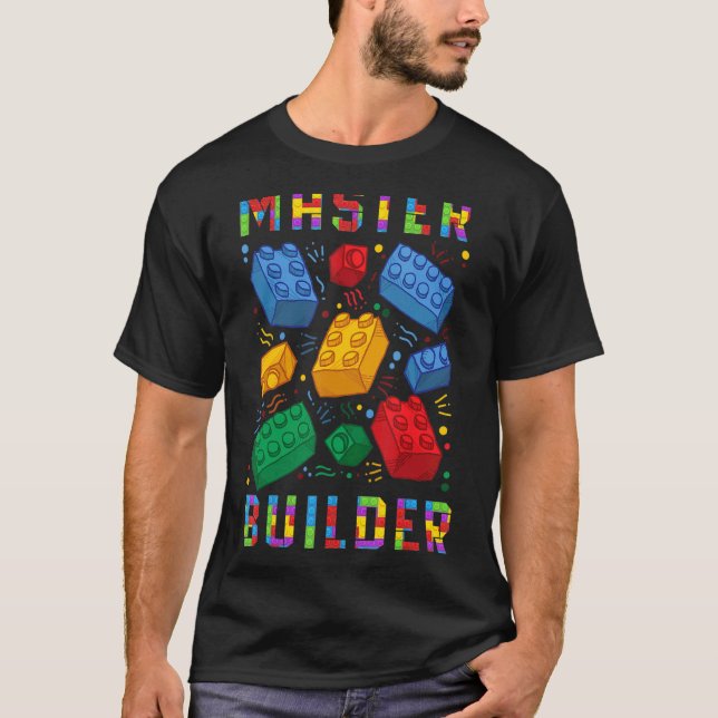 Brick Builder Blocks Master Builder Brick Building T-Shirt (Front)