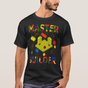 Brick Builder Blocks Master Builder Kids T-Shirt