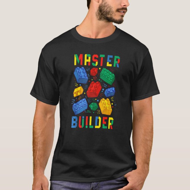 Brick Builder  Blocks Master Builder T-Shirt (Front)