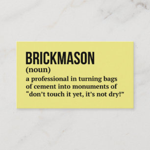 Brick Builder Definition Humour Business Card