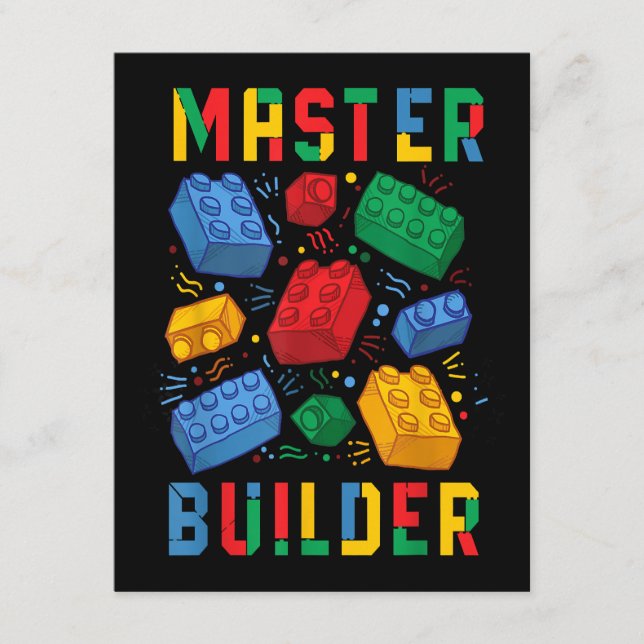 Brick Builder Funny Blocks Building Master Builder Enclosure Card (Front)