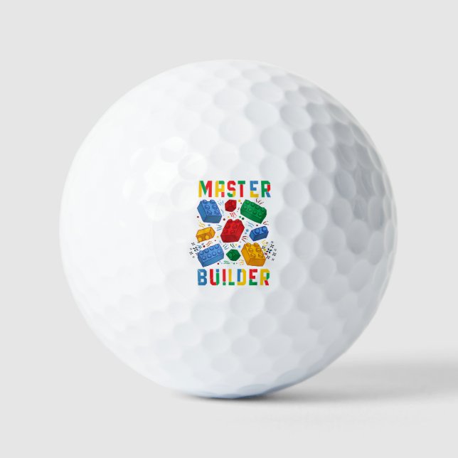 Brick Builder Funny Blocks Building Master Builder Golf Balls (Front)
